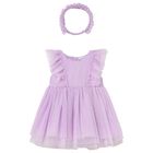 Younger Girls Pink Tulle Dress Set, 2, hi-res