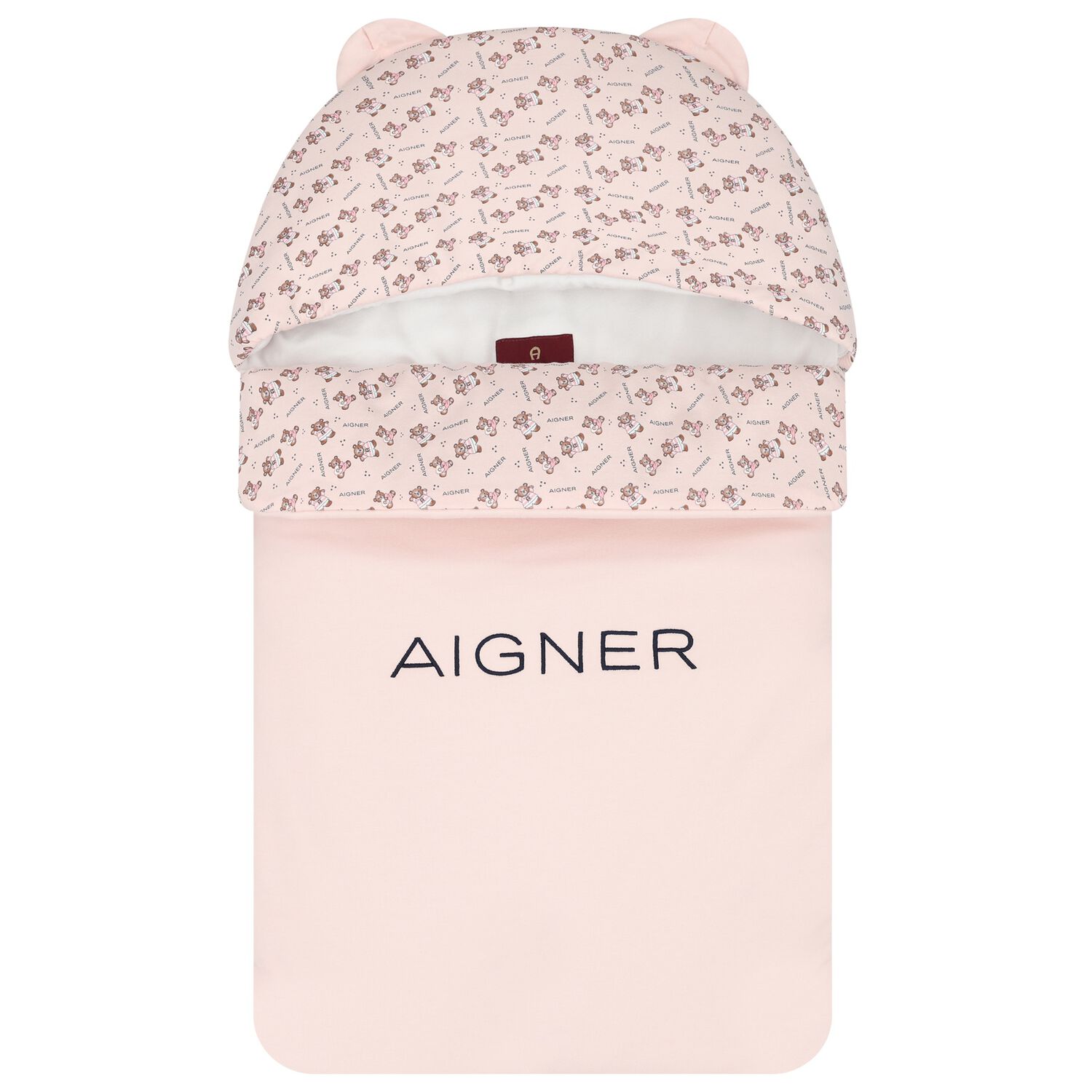 Baby Girls Pink & White Teddy Bear Logo Nest, 2, hi-res