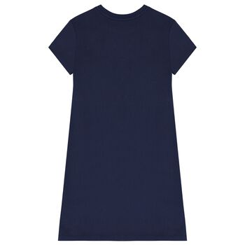 Girls Navy Blue Polo Bear Dress