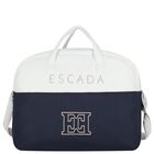 Baby Girls White & Navy Blue Logo Changing Bag, 1, hi-res