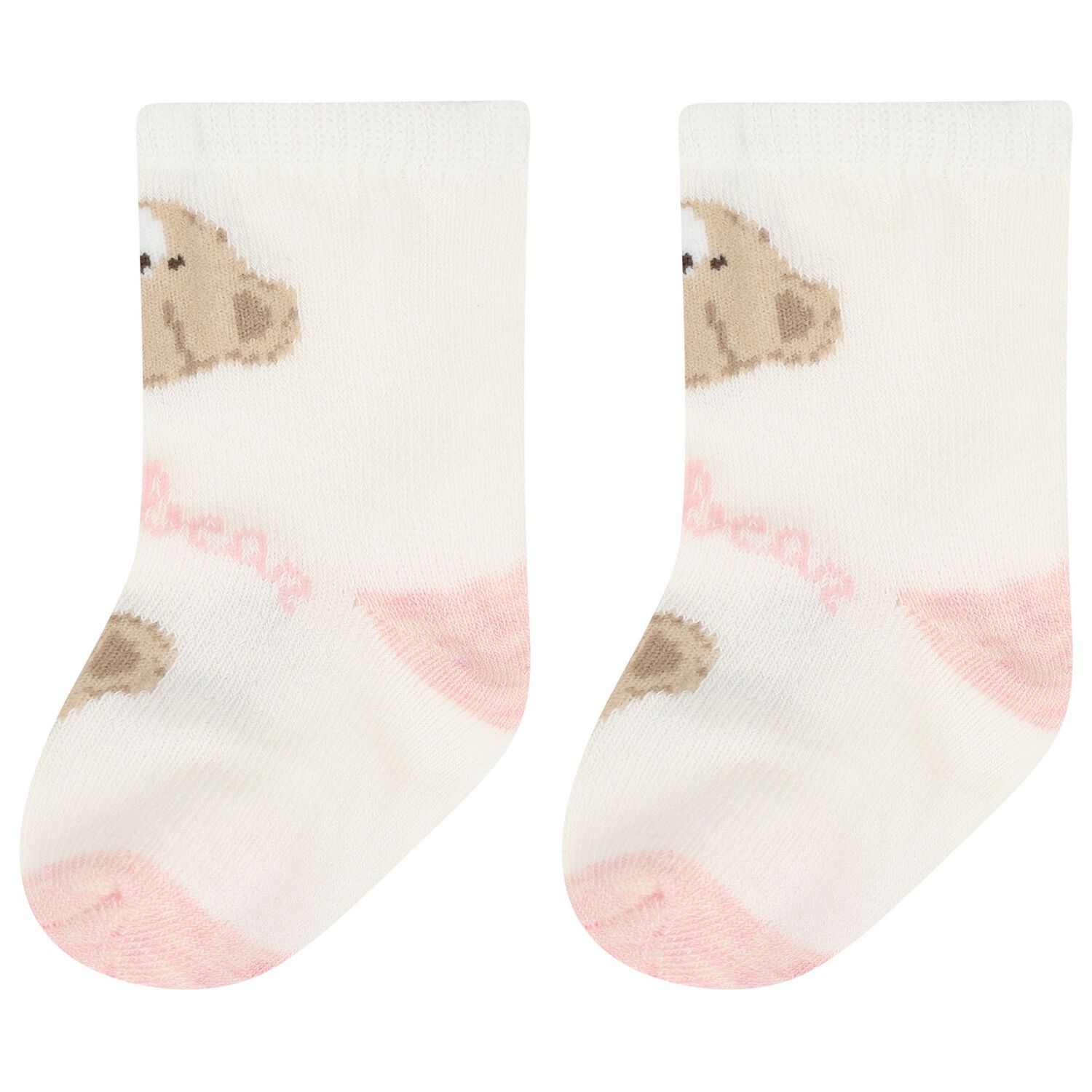 Baby Girls Ivory & Pink Socks ( 4 Pack ) , 1, hi-res