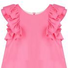 Girls Pink Ruffled Dress, 1, hi-res