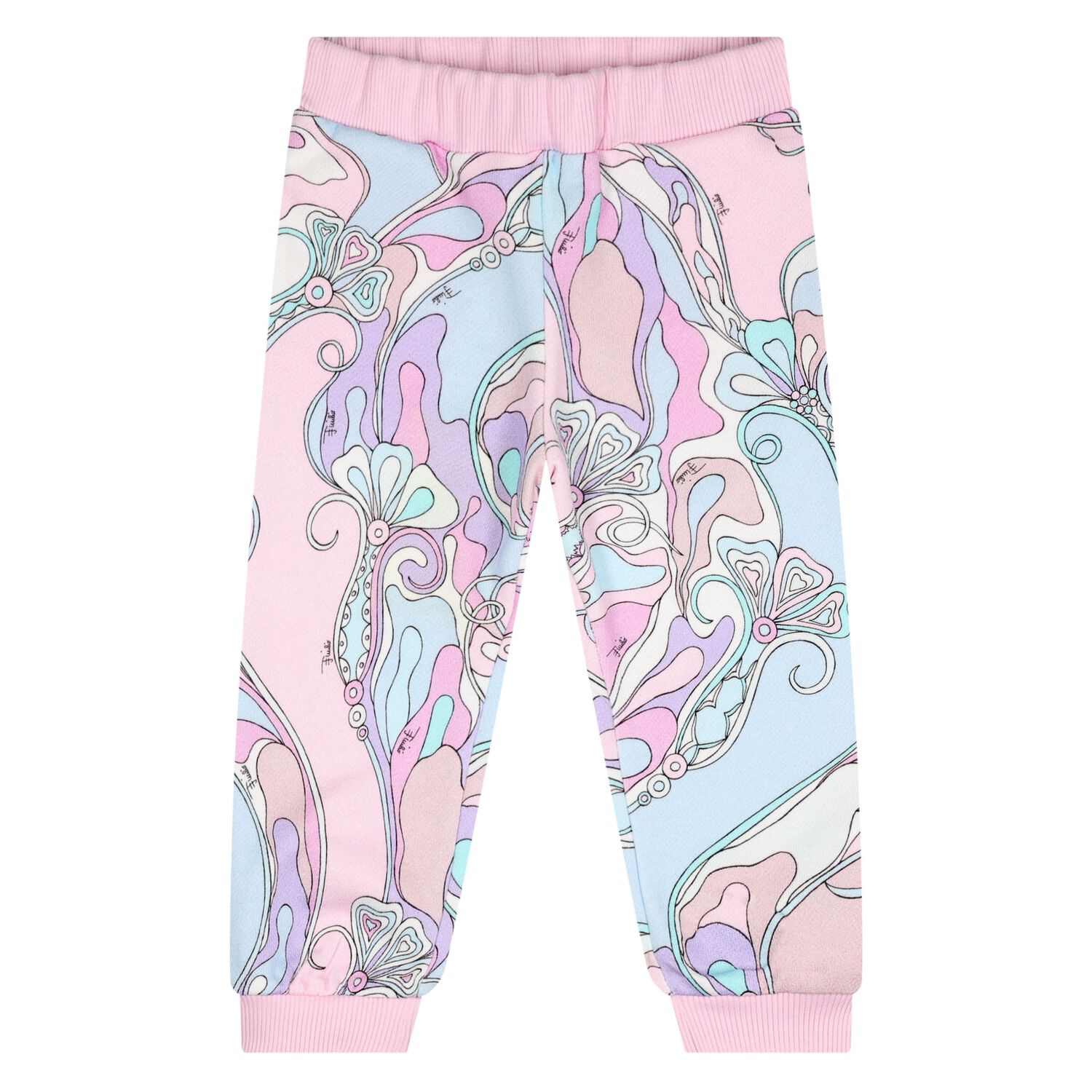 Younger Girls Pink & Blue Orchidee Joggers, 1, hi-res