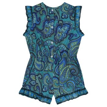 Girls Blue Paisley Playsuit