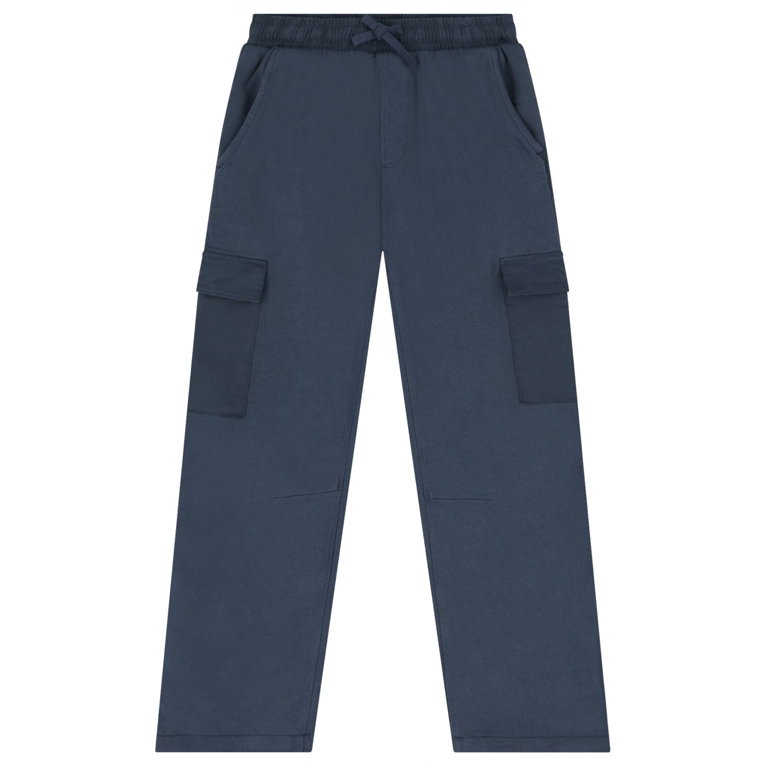 Boys Navy Blue Cargo Trousers, 1, hi-res