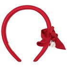 Girls Red Bow Headband, 1, hi-res