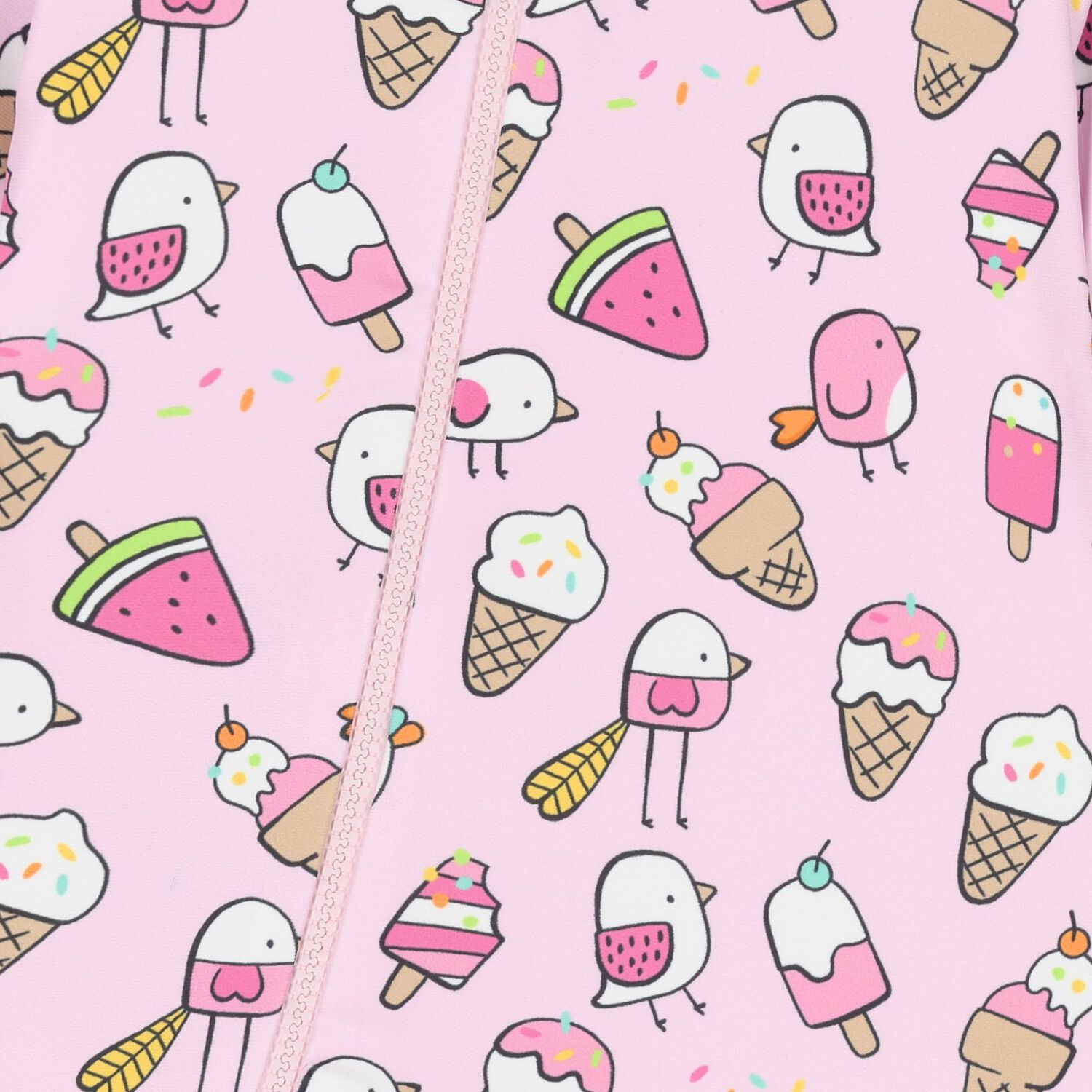 طقم بدلة وقبعة بنات باللون الوردي (UPF40+), 2, hi-res image number null