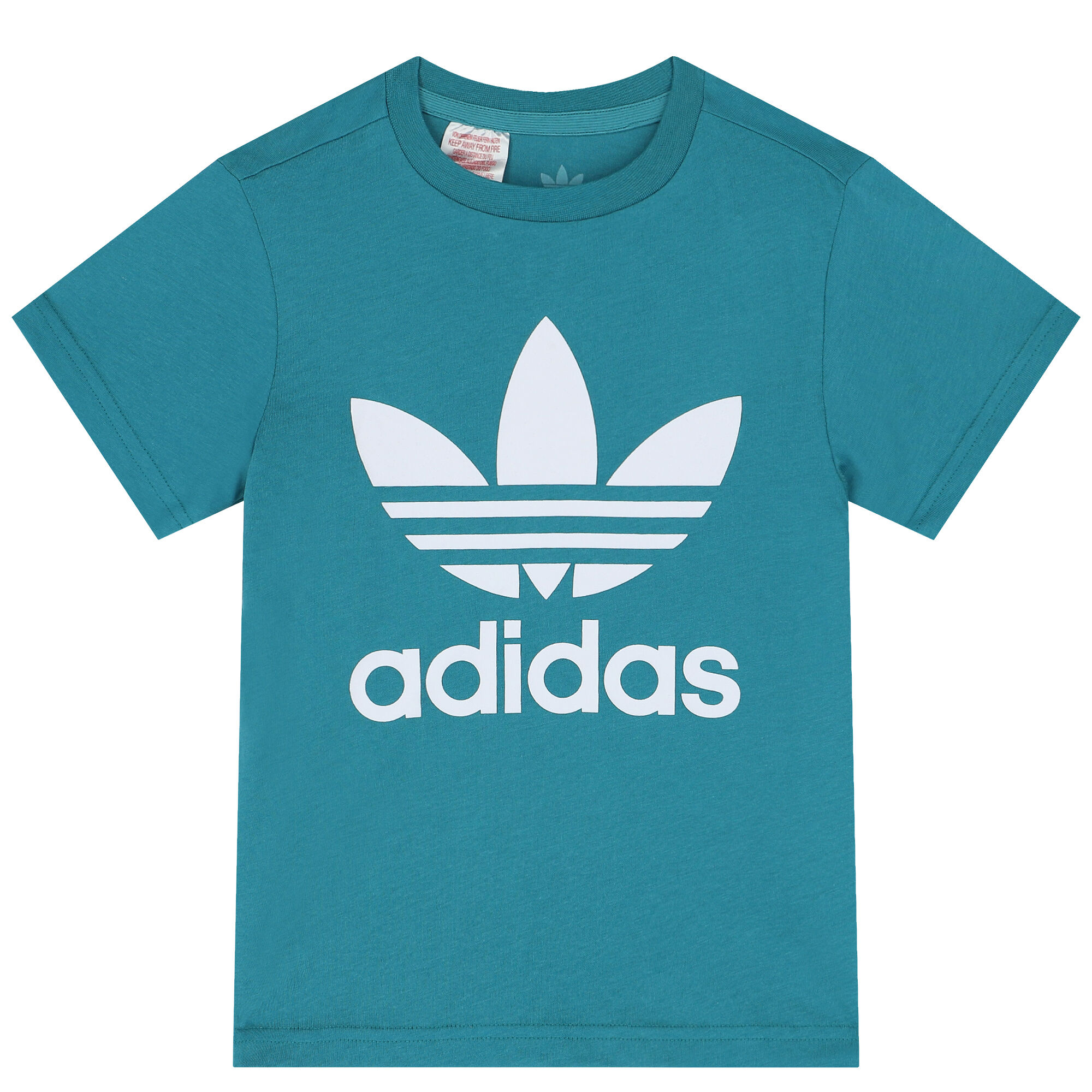 Adidas Kids Turquoise Trefoil Logo T Shirt Junior Couture USA
