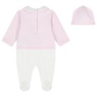Baby Girls Pink & White Logo Babygrow Gift Set, 2, hi-res