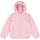 Girls Pink Bear Logo Padded Jacket, 1, hi-res