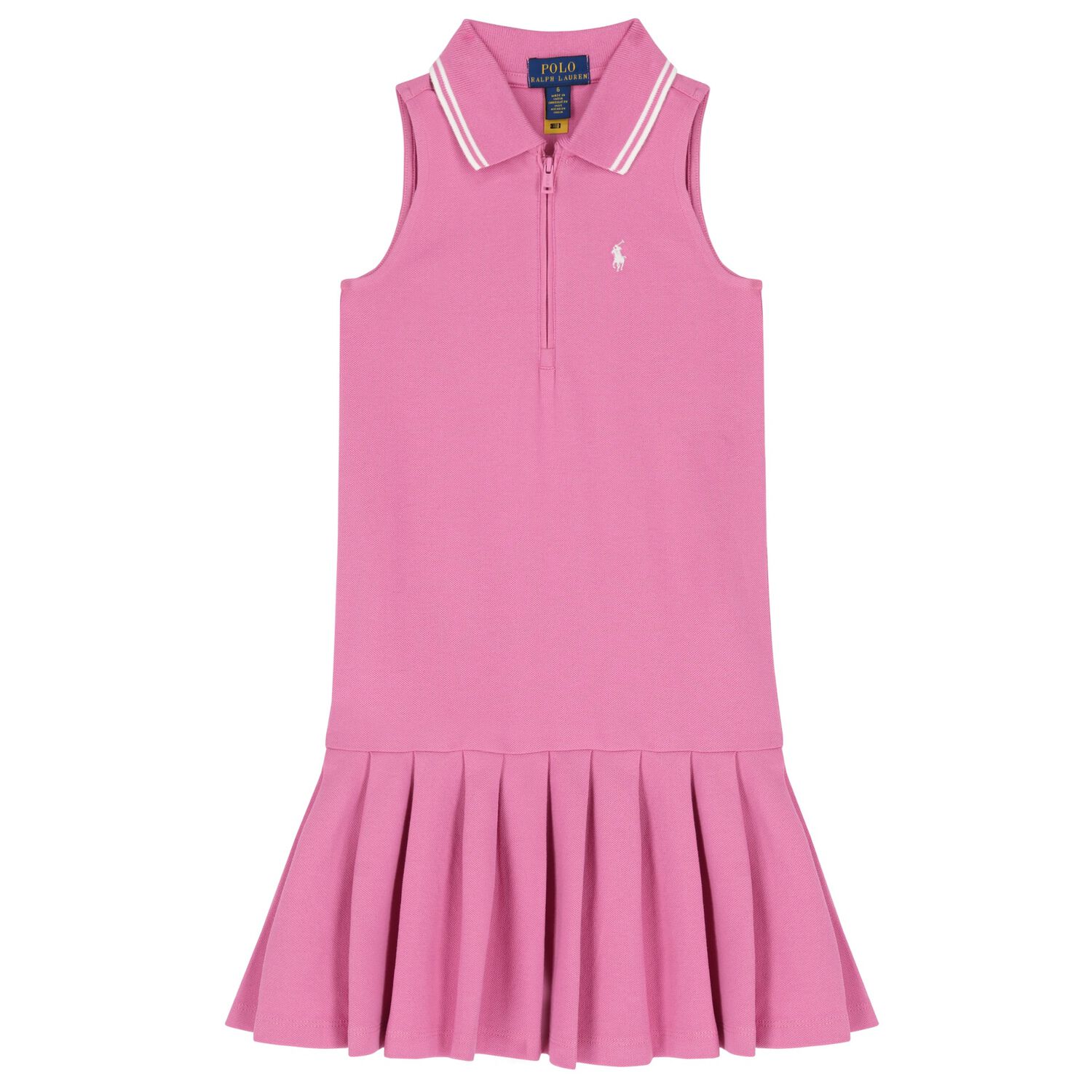 Girls Pink Logo Polo Dress, 1, hi-res image number null