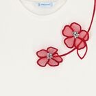 Girls Ivory Embroidered Floral Long Sleeve Top, 4, hi-res