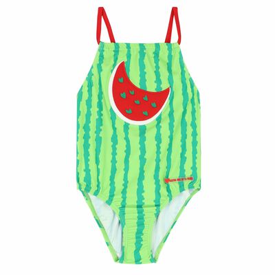 Girls Green Watermelon Swimsuit