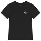 Boys Black Logo T-Shirt, 2, hi-res