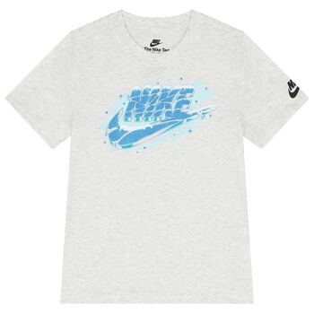 Boys Grey Icy Futura Logo T-Shirt