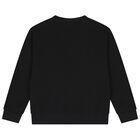 Boys Black Logo Teddy Bear Sweatshirt, 1, hi-res