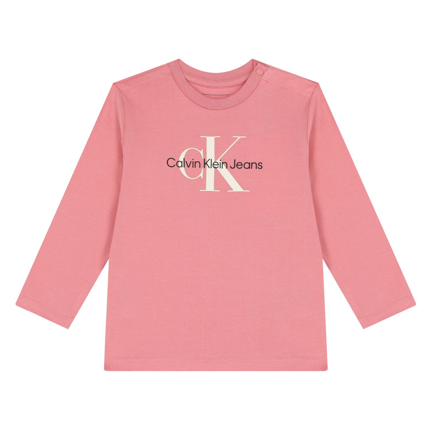 Baby Girls Pink Logo Long Sleeve Top, 5, hi-res image number null