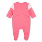 Baby Girls Pink Logo Babygrow, 1, hi-res