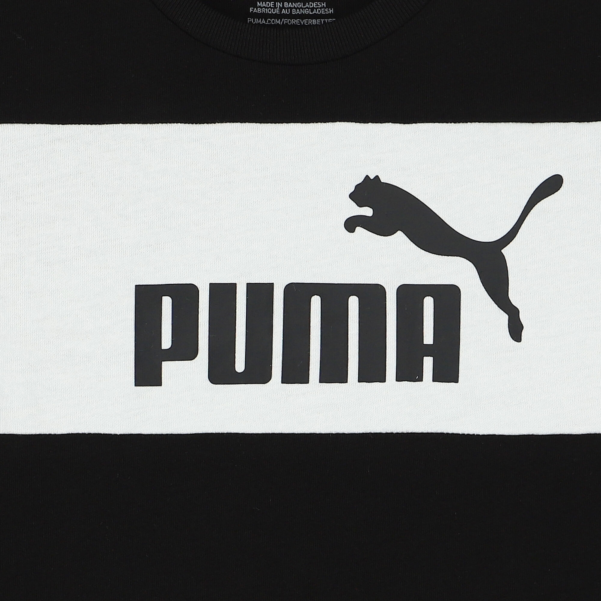 Puma Boys Black White Logo T Shirt Junior Couture