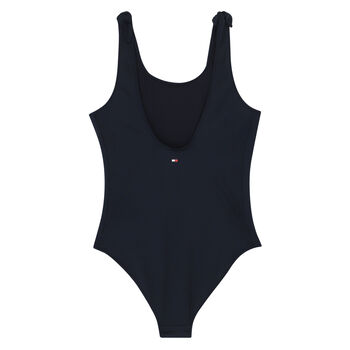 Girls Black Logo Swimsuit
