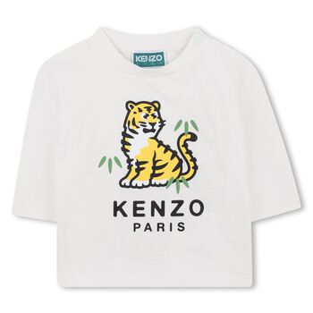Younger Ivory Tiger Logo Long Sleeve Top