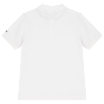Boys White Logo Polo Shirt