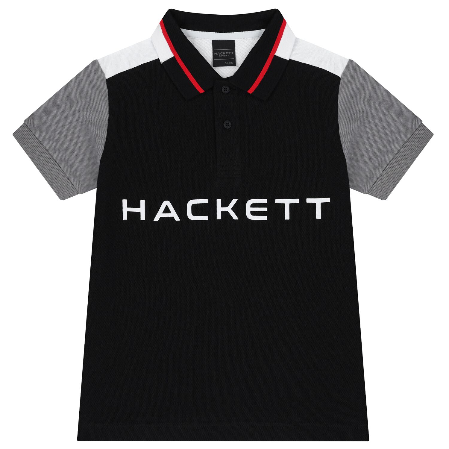 تيشيرت بولو للاولاد بالشعار باللون الابيض والاسود, 3, hi-res image number null
