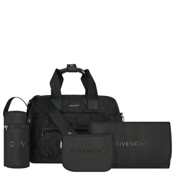 حقيبة تغيير حفاضات الأطفال المبطنة بشعار أسود