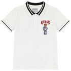 Boys White Teddy Bear Logo Polo Shirt, 1, hi-res