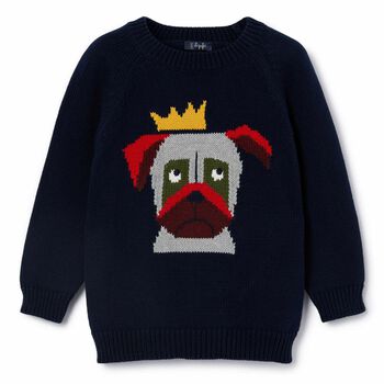 Boys Navy Knitted Sweatshirt