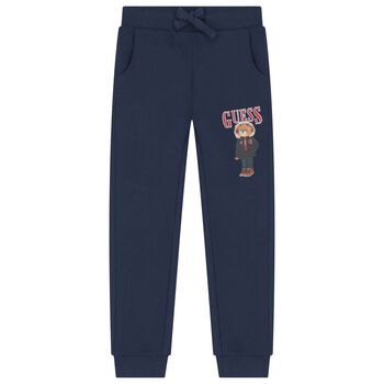 Boys Navy Blue Teddy Bear Joggers