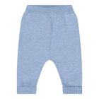 Baby Boys Blue Teddy Bear Knitted Trousers Set, 2, hi-res