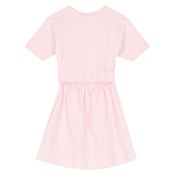 Girls Pink Logo Dress