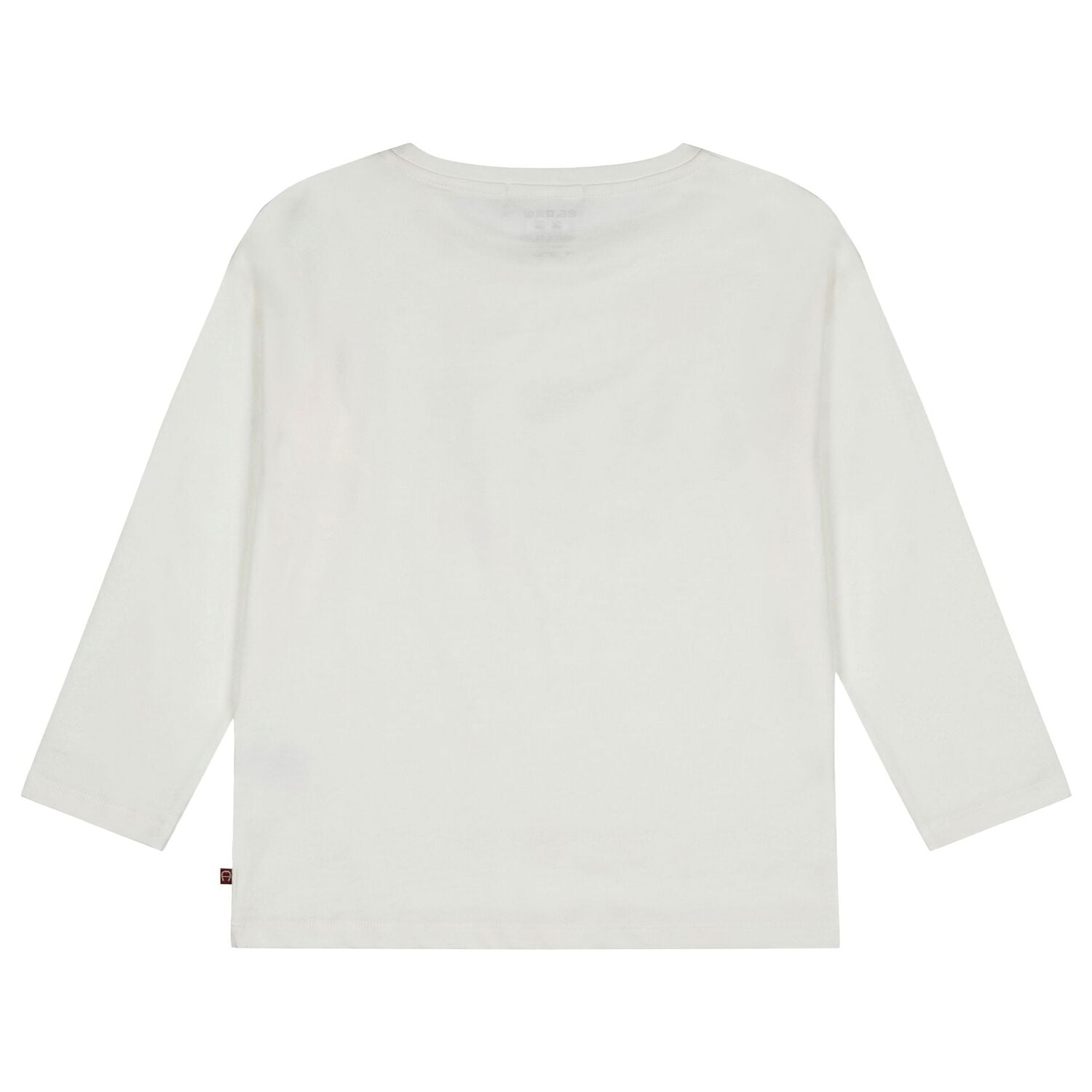 Girls Ivory & Gold Teddy Bear Logo Long Sleeve Top, 1, hi-res
