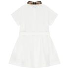 Girls White Logo Polo Dress, 1, hi-res