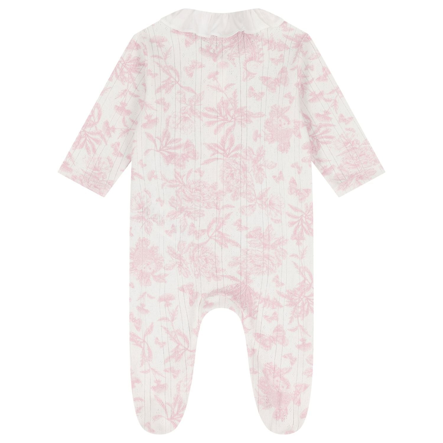 Baby Girls Pink & Ivory Toile De Jouy Babygrow Gift Set, 2, hi-res