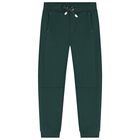 Boys Green Fleece Joggers, 2, hi-res