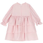 Younger Girls Pink Tiered Dress, 1, hi-res