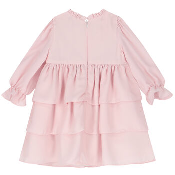 Younger Girls Pink Tiered Dress