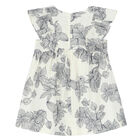 Girls White Floral Dress, 1, hi-res
