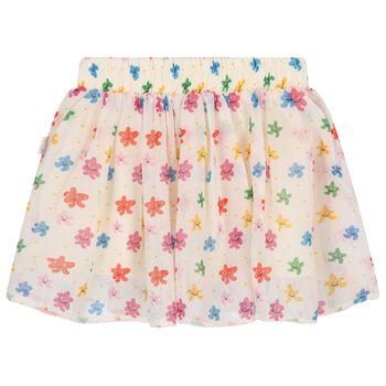 Younger Girls Beige Stars Skirt