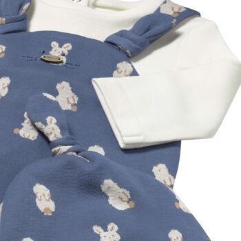 Baby Boys Ivory & Blue Babygrow Set