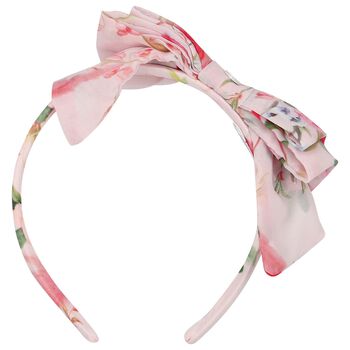 Girls Pink Floral Chiffon Headband