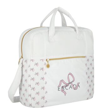 White Logo Bow Baby Changing Bag