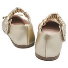 Girls Gold Bow Shoes, 3, hi-res