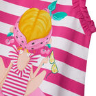 Girls Pink & White Striped Dress, 2, hi-res