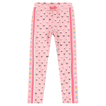 Girls Pink Jersey Joggers