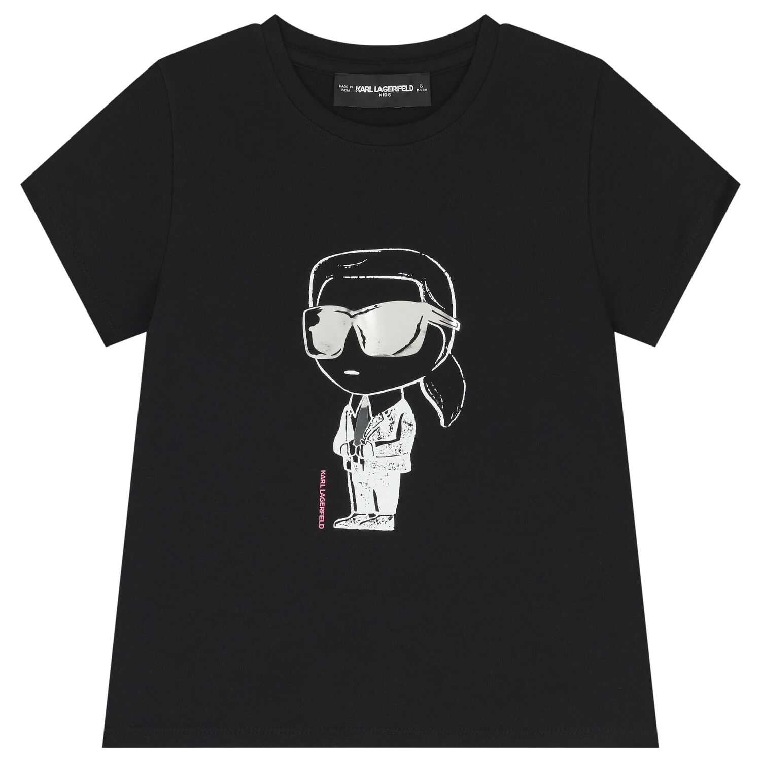 Girls Mini Me Black Ikonik T-Shirt, 1, hi-res