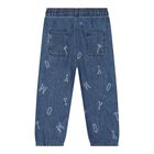Baby Boys Denim Blue Logo Jeans, 1, hi-res