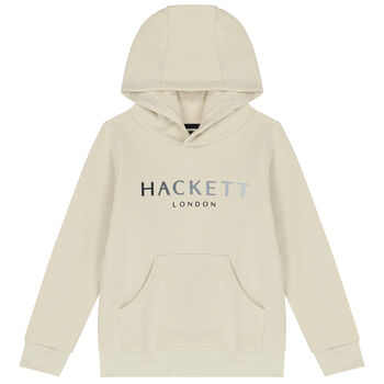 Boys Ivory Logo Hooded Top